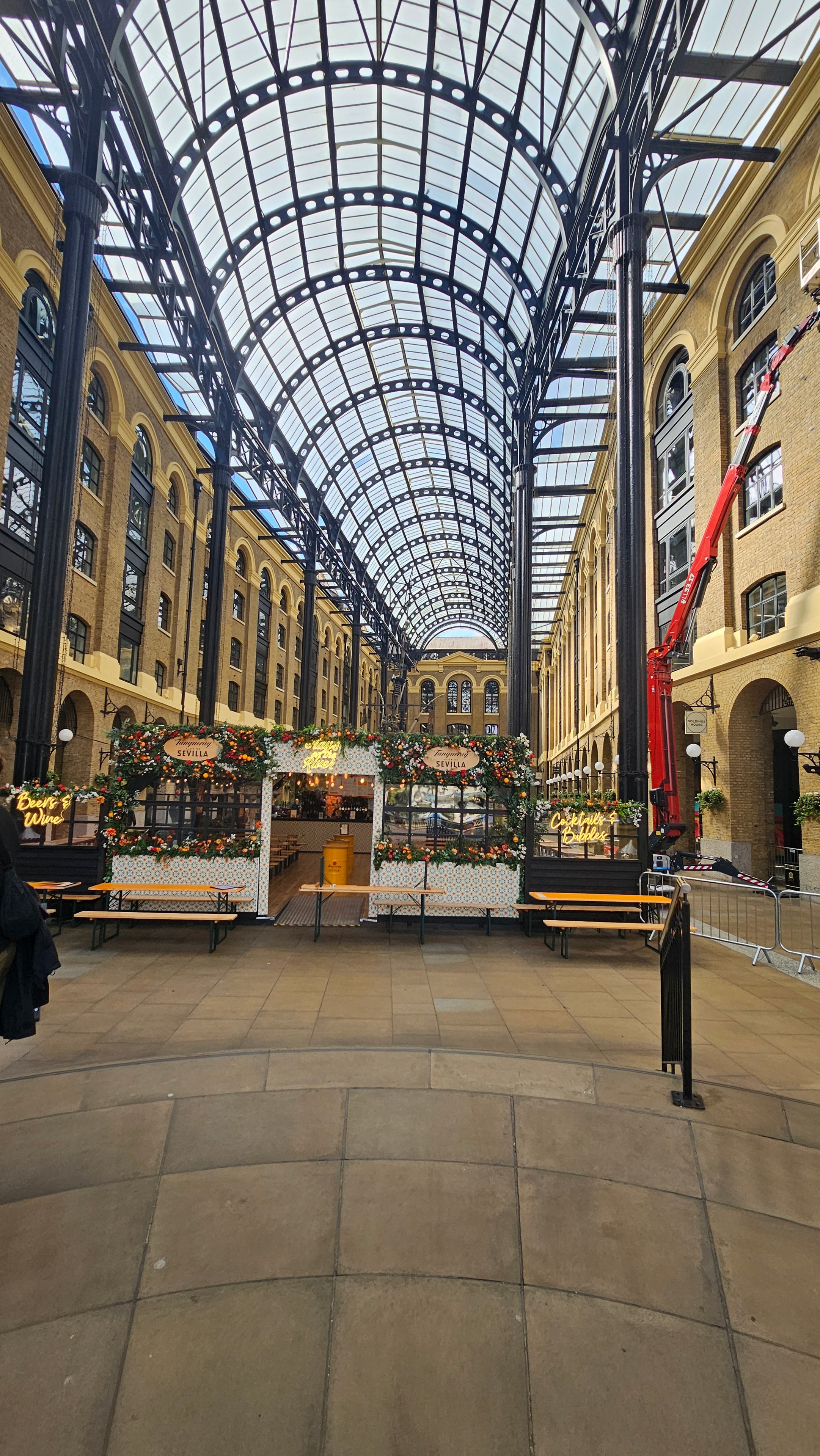 Teto de vidro da Hays Galleria em Londres